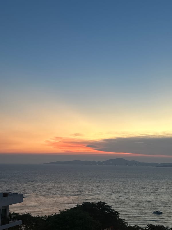 Sunset captured over Gulf of Thailand from Pattaya City