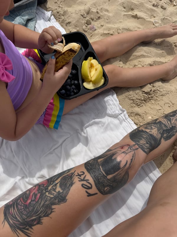 Family beach picnic documented in Bat Yam, Israel