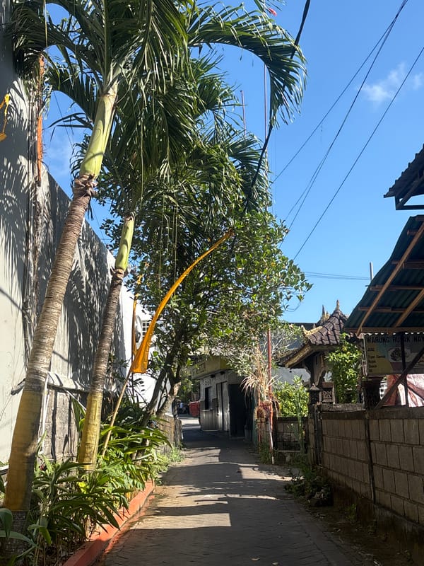 Balinese compound entrance on a sunny Kuta Selatan morning
