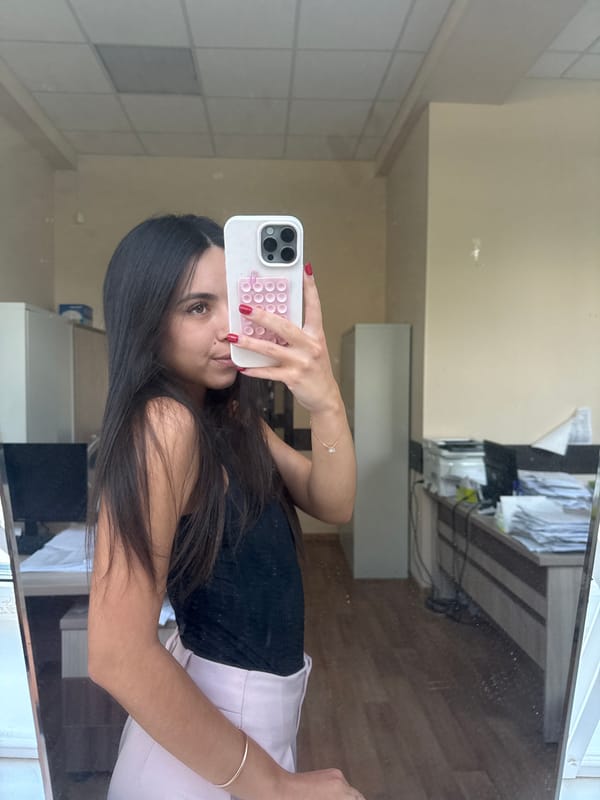 Mirror selfie series, outfit variations, indoor setting