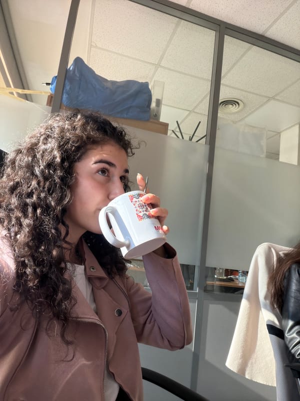 Casual office hang in Sofia featuring honey, selfies, and sunlight