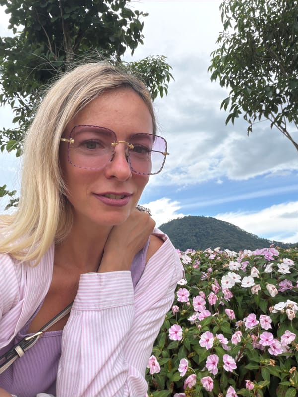 Selfie time in a Da Lat flower garden