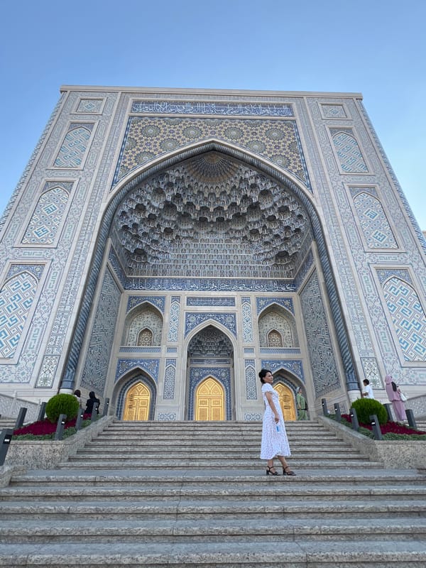 Exploring Tashkent's Hazrat Imam complex on a clear summer day