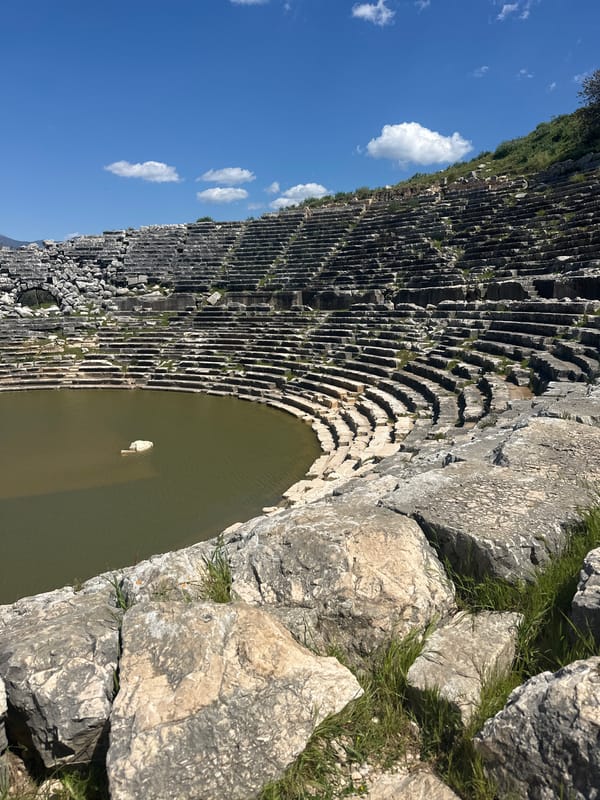 Ancient Turkish amphitheaters show flooding at archaeological sites