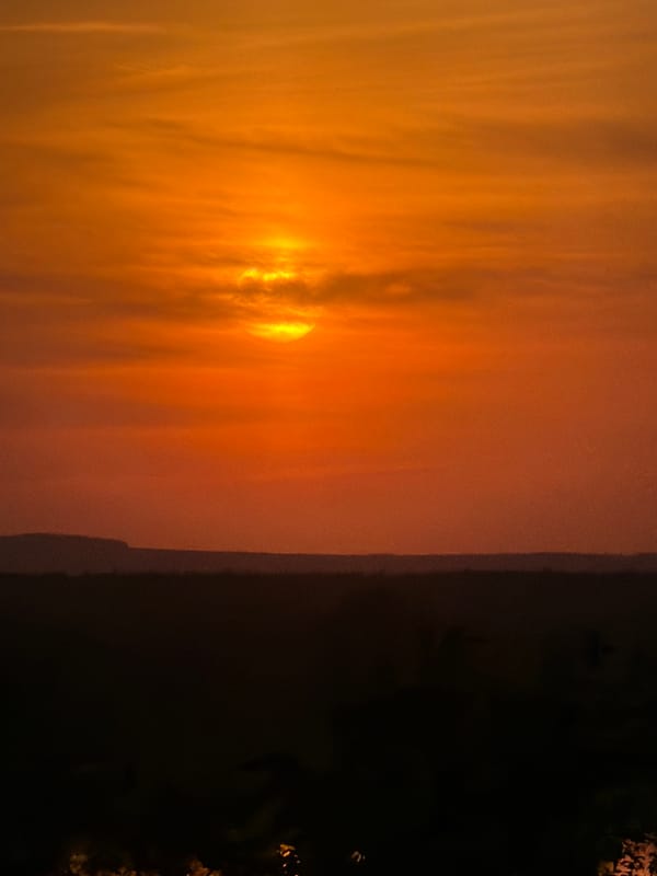 Hazy sunset observed over Chaikovsky, Russia Tuesday evening