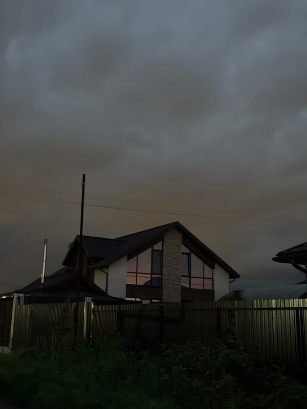 Storm clouds gather over Rossiyskiy residential area