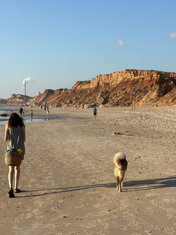 Quiet afternoon on Hadera's sandy Mediterranean shore