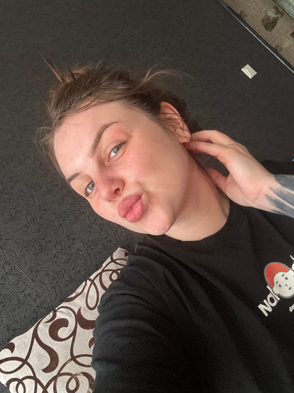 Woman takes selfies in Ukrainian coastal town