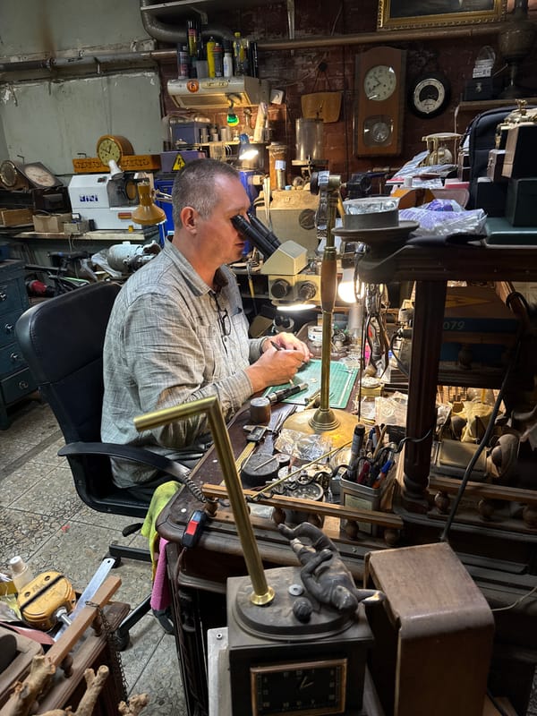 Clockmaker workshop visit and street wandering in Perm