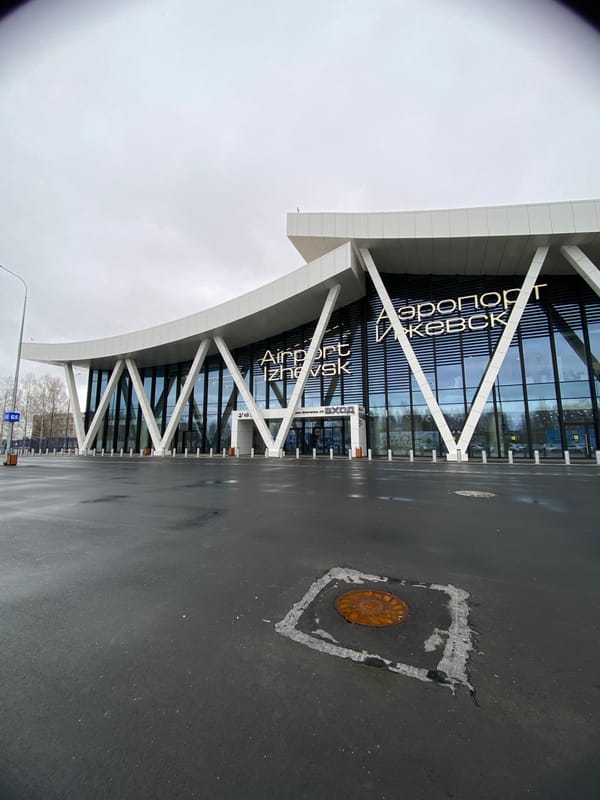 Bearded man documented at Izhevsk Airport terminal morning