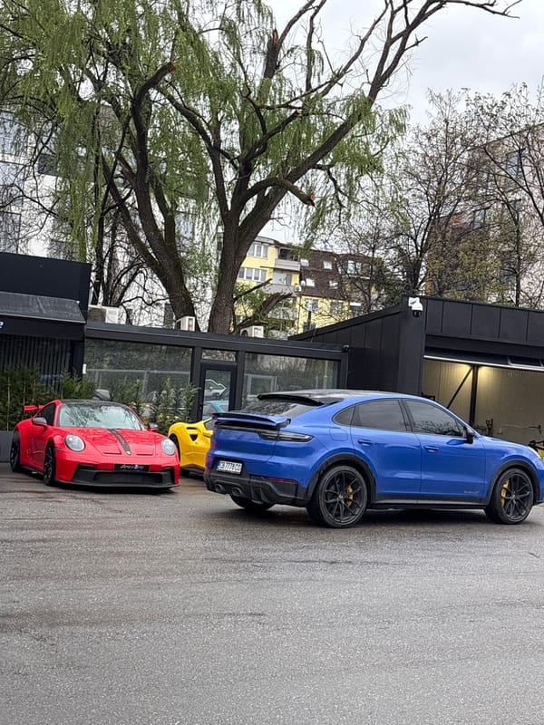Sofia residents document luxury cars and baby on overcast Tuesday