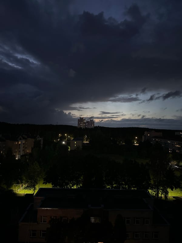 Evening around a Soviet-era suburb outside Minsk