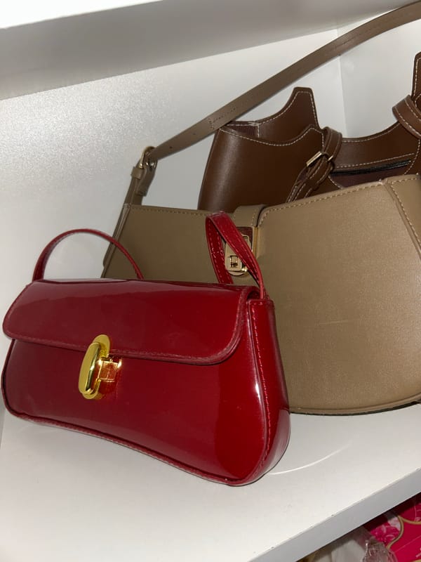 Two handbags spotted on white shelf in Pleven