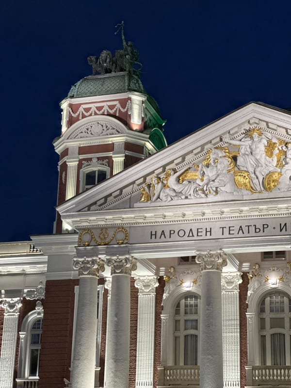 Evening stroll through Sofia's historic center at dusk
