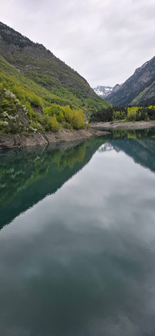 Mountain lake reflection captured in Benasque Spain