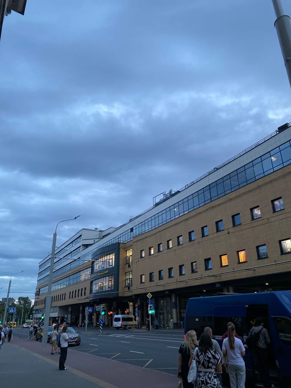 Moving through central Minsk on an overcast June evening