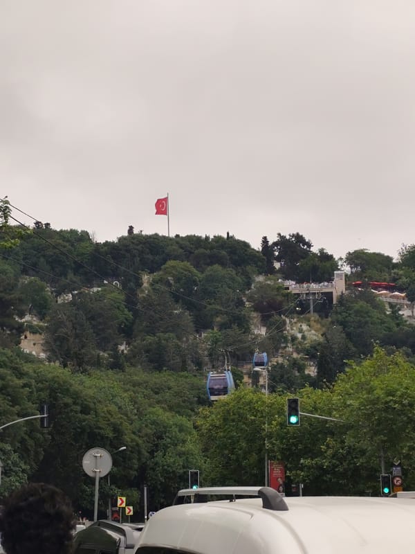 Tourist explores Eyüpsultan shops and cable car attractions