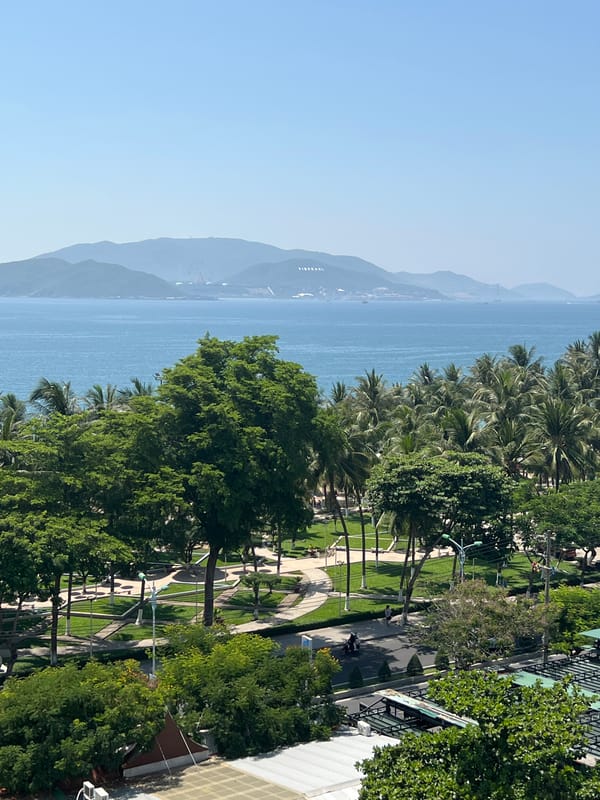 Sunny day views across Nha Trang's coastline and city streets