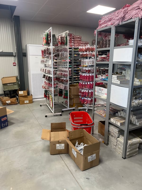 Craft supply warehouse documented in Burgas, Bulgaria morning hours