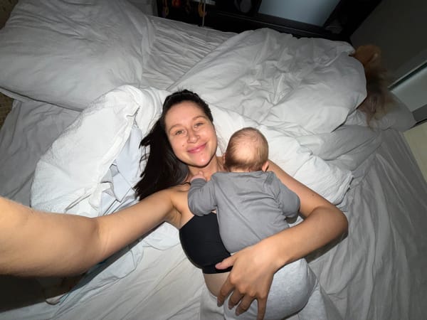 Mother and baby share quiet morning moments in Khimki