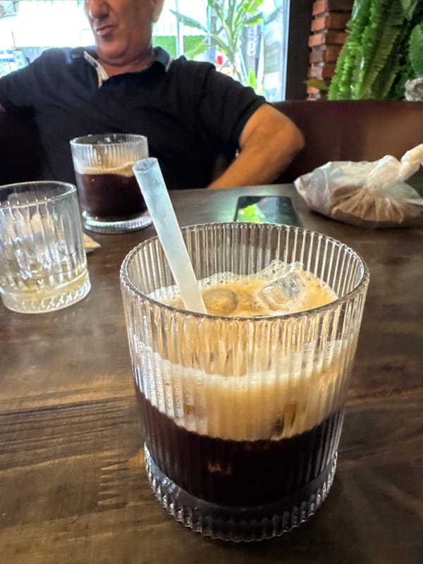 Iced and egg coffees at a Nha Trang café