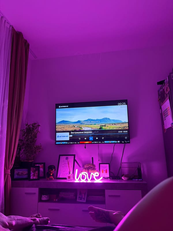 Quiet evening at home documented in Plovdiv, Bulgaria