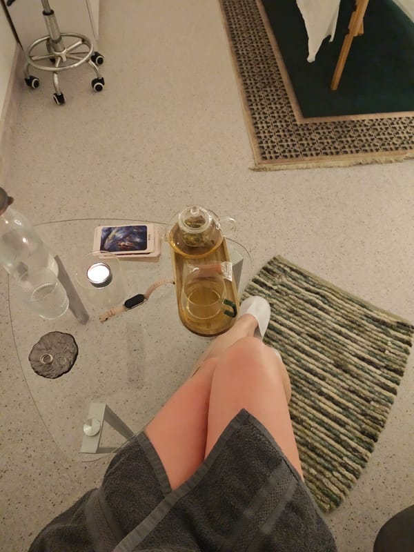 Woman takes spa selfies in Vinnytsia wellness center