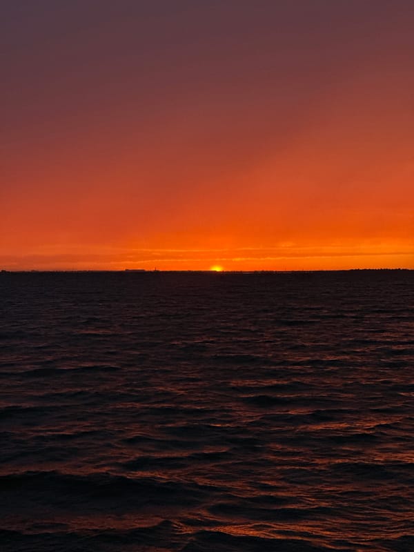 Sunset observed over lake in Kokshetau, Kazakhstan
