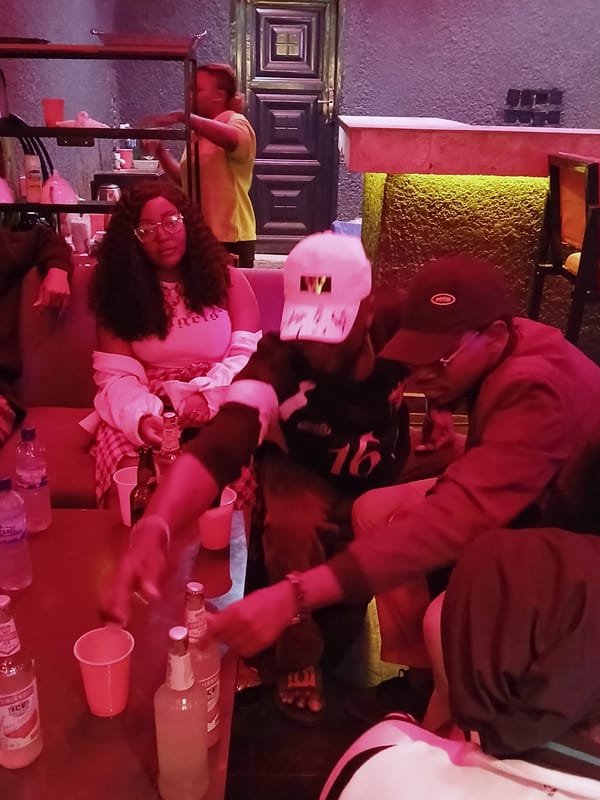 Evening social gathering at Rukuba Road bar, Nigeria