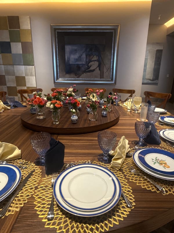 Formal dinner table set in Huixquilucan, Mexico