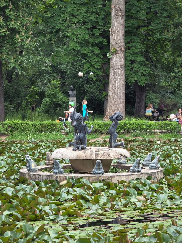 Sofia park life documented through afternoon wildlife and fountain observations