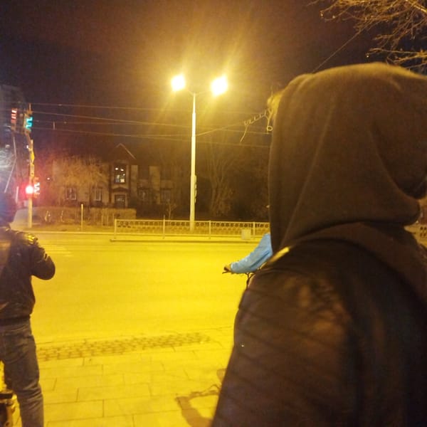 Night street photography session captured in Yekaterinburg