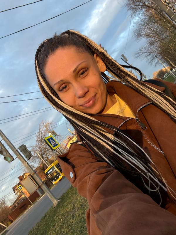 Woman Takes Selfies During Sunset in Rusanovo, Russia
