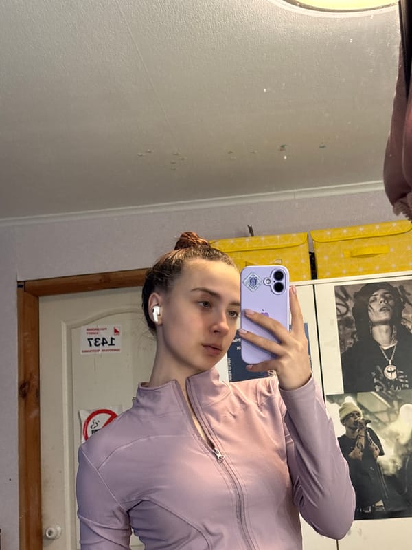 Young woman documents morning routine in Russian town