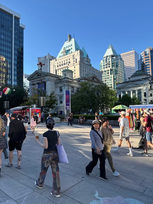 Downtown Vancouver street life near the Art Gallery
