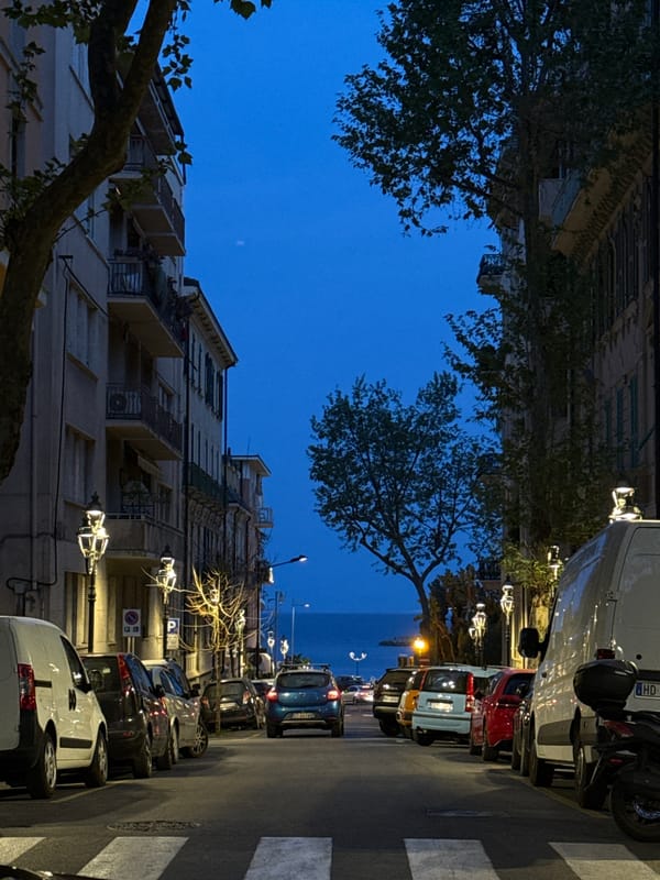 Evening stroll documented through Sanremo streets and marina