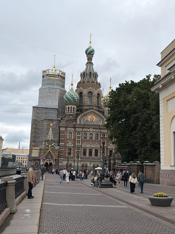 Saint Petersburg canal district and Savior on Spilled Blood up close