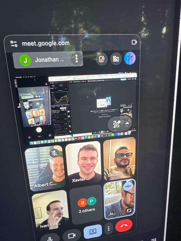 Video conference observed on mobile device in Erba, Italy