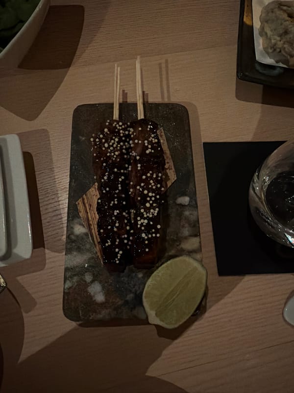 Late-night dining experience documented at upscale Toronto restaurant