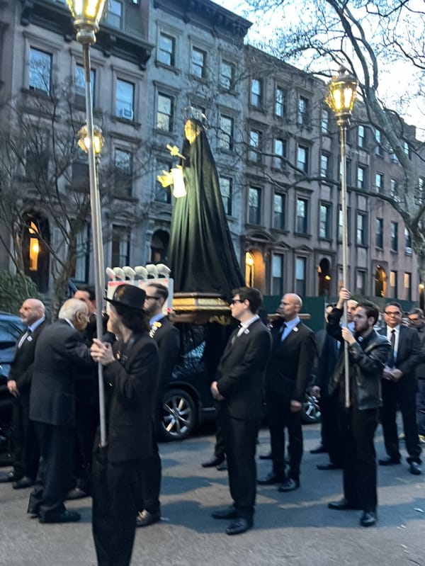 Evening church visit documented in New York