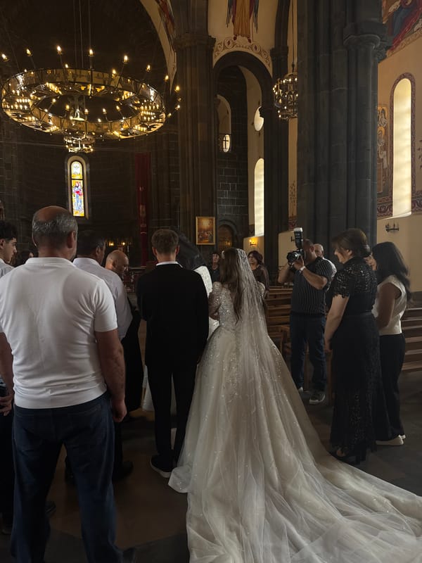 Wedding ceremony at Gyumri's Holy Mother of God Cathedral