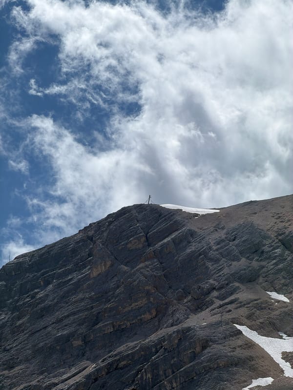 Rocky Alpine cliff face in the Bavarian mountains
