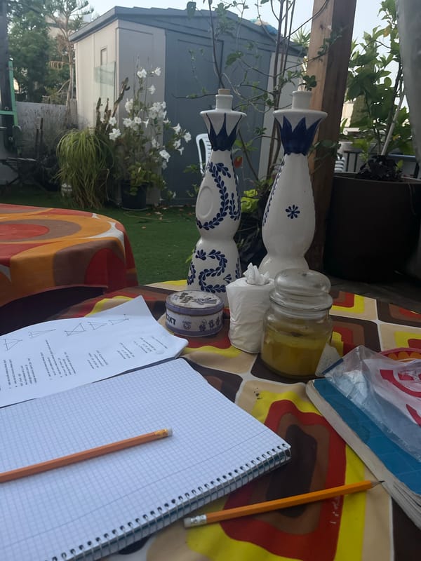 Outdoor patio scene documented in Tel Aviv