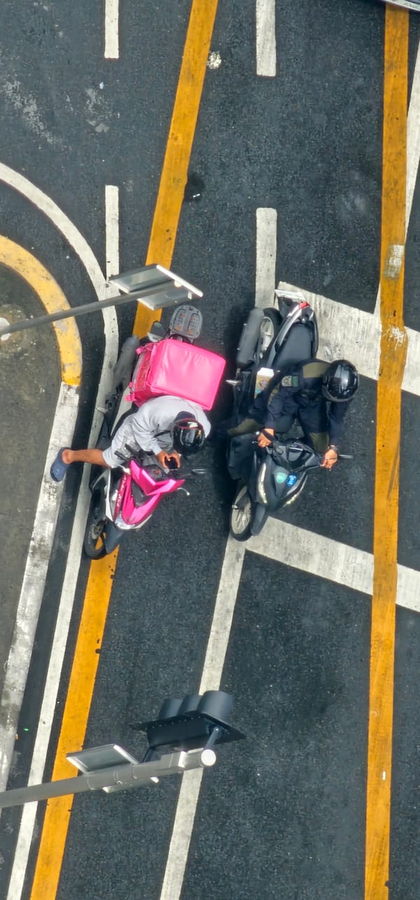 Motorcycle crash and traffic congestion on Makati streets