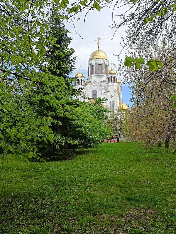 Morning views of Church on Blood captured in Yekaterinburg