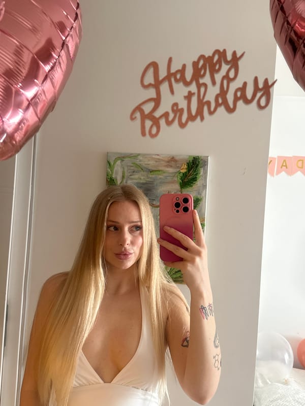 Birthday celebration mirror selfies in Krakow