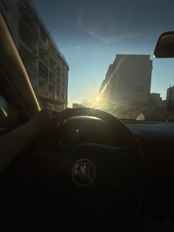 Early morning drive captured in Burgas, Bulgaria