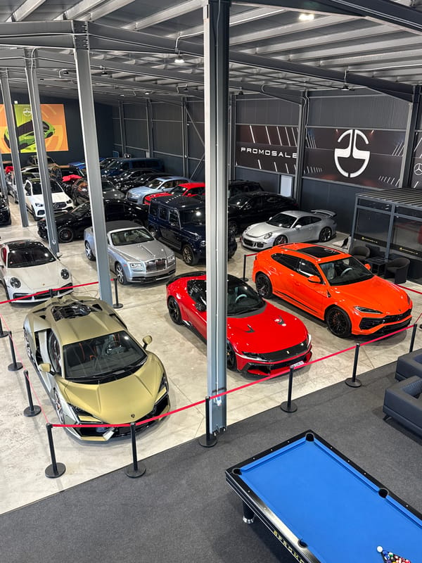 Luxury car dealership showroom documented in Plovdiv, Bulgaria