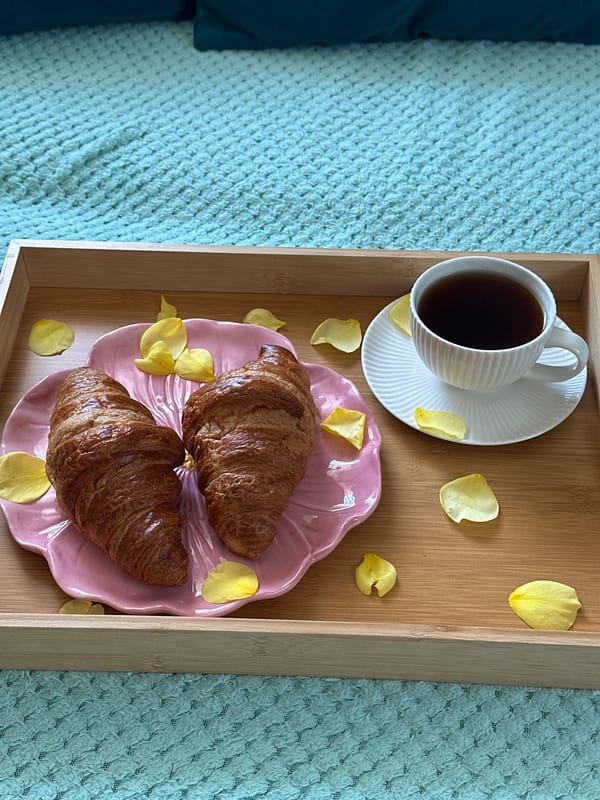 Morning tea service observed on blanket in Wisła, Poland