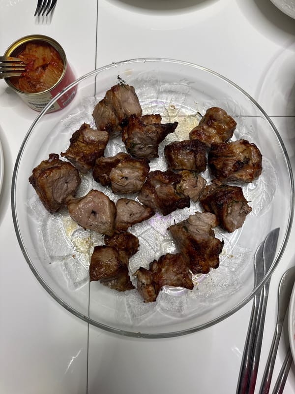 Casual meal with meat dishes documented in Лобаново, Russia